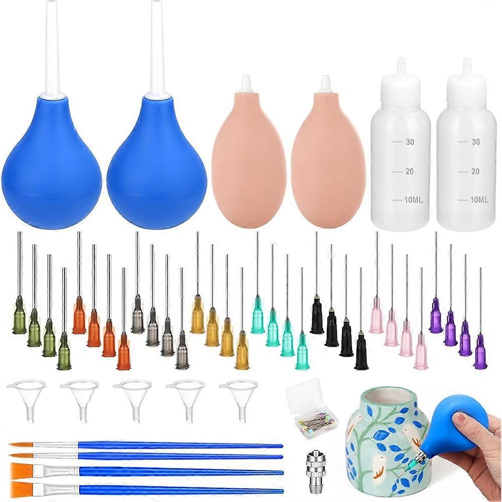 98 PCS Pottery Tools Supplies Precision Tip Applicator, Ceramic Tool Set with Squeeze Graduated Bottle for Glaze
