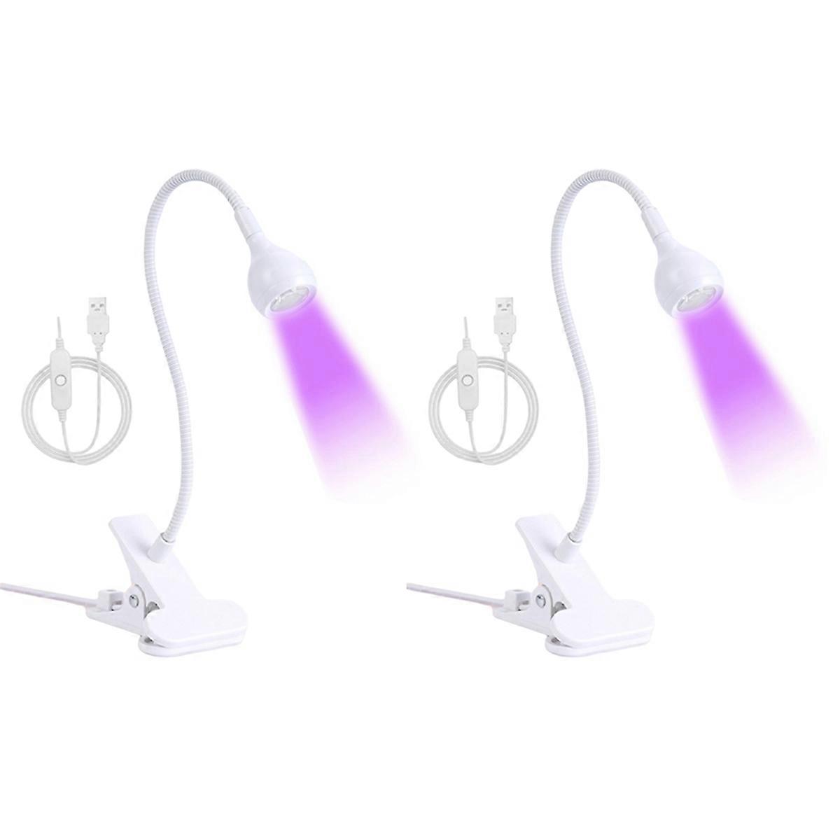 Mini UV Lamp, LED Curing Lamp with Flexible Gooseneck Clip, Portable Small Nail Art UV Lamp for Resin Curing Nail Art