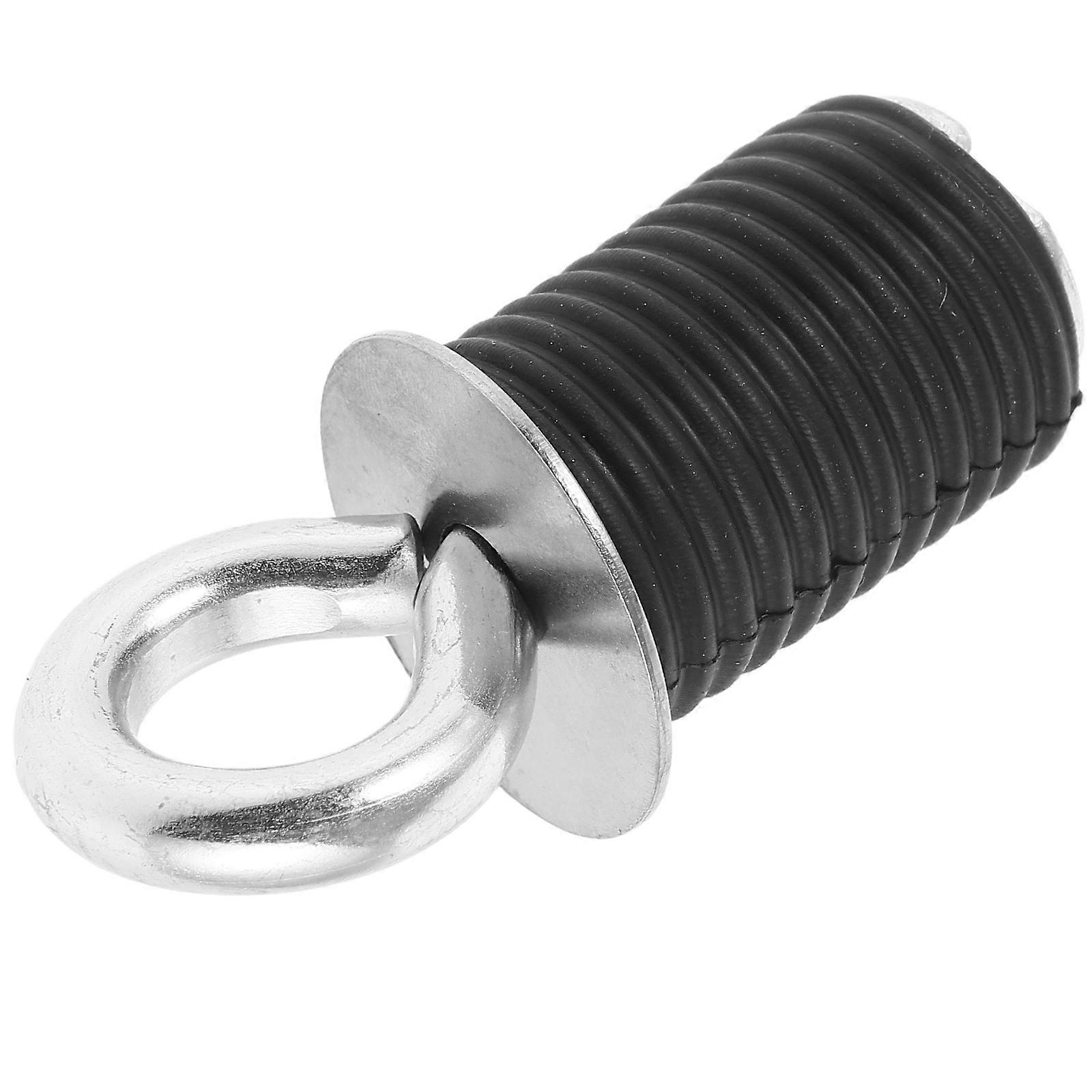 ATV Tie Down Anchor with Rope Fixing Buckle for Secure Vehicle Use Black Sturdy Rubber and Metal