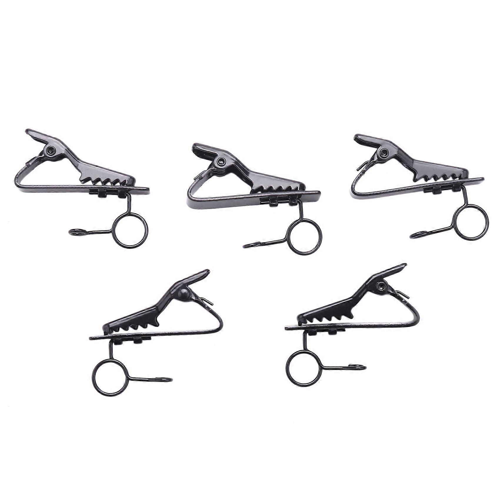 5 Pcs Ring Mini 7.5 mm Microphone Clip Holder Tie Clip Clip Practical (Black)