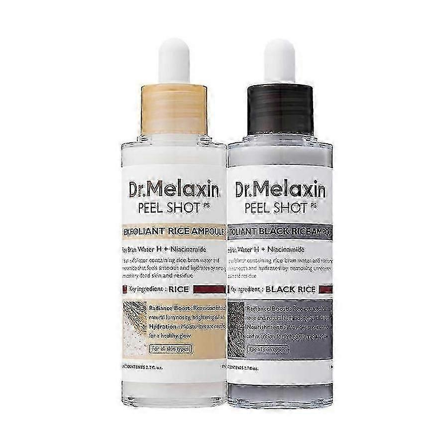 Dr Melaxin Peel Shot Glow Exfoliant Ris Ampull 2PCS Vitt Ris Svart Ris - HF