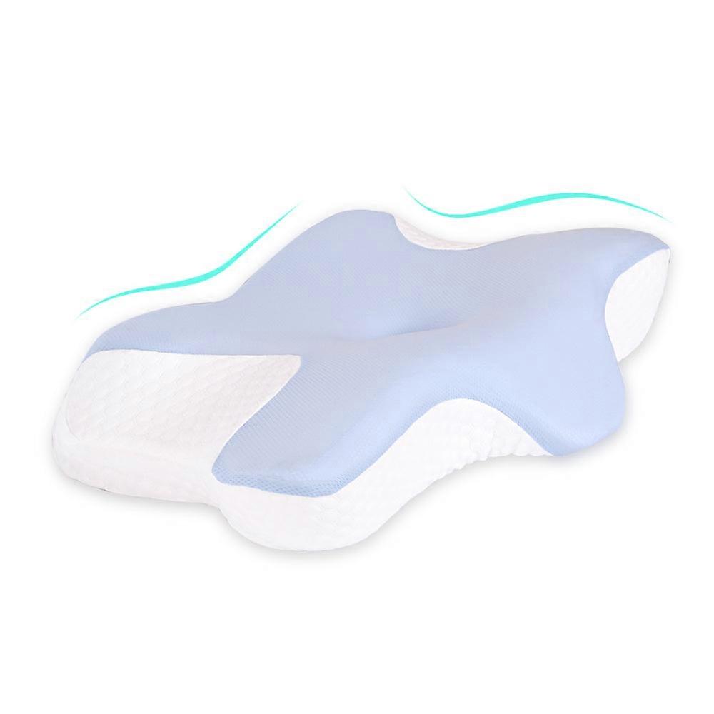 Cervical Pillow For Neck And Shoulder,contour Memory Foam Pillow,ergonomic Neck Support Pillow For Side Back Stomach Sleepers With Pillowcase,skyblue