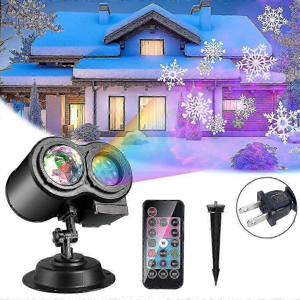 Christmas Projector Lights 2-in-1 Moving Patterns Led Landscape Lights Waterproof Outdoor Indoor Xmas Theme Party Yard Garden Decorations, 16 Slides 1