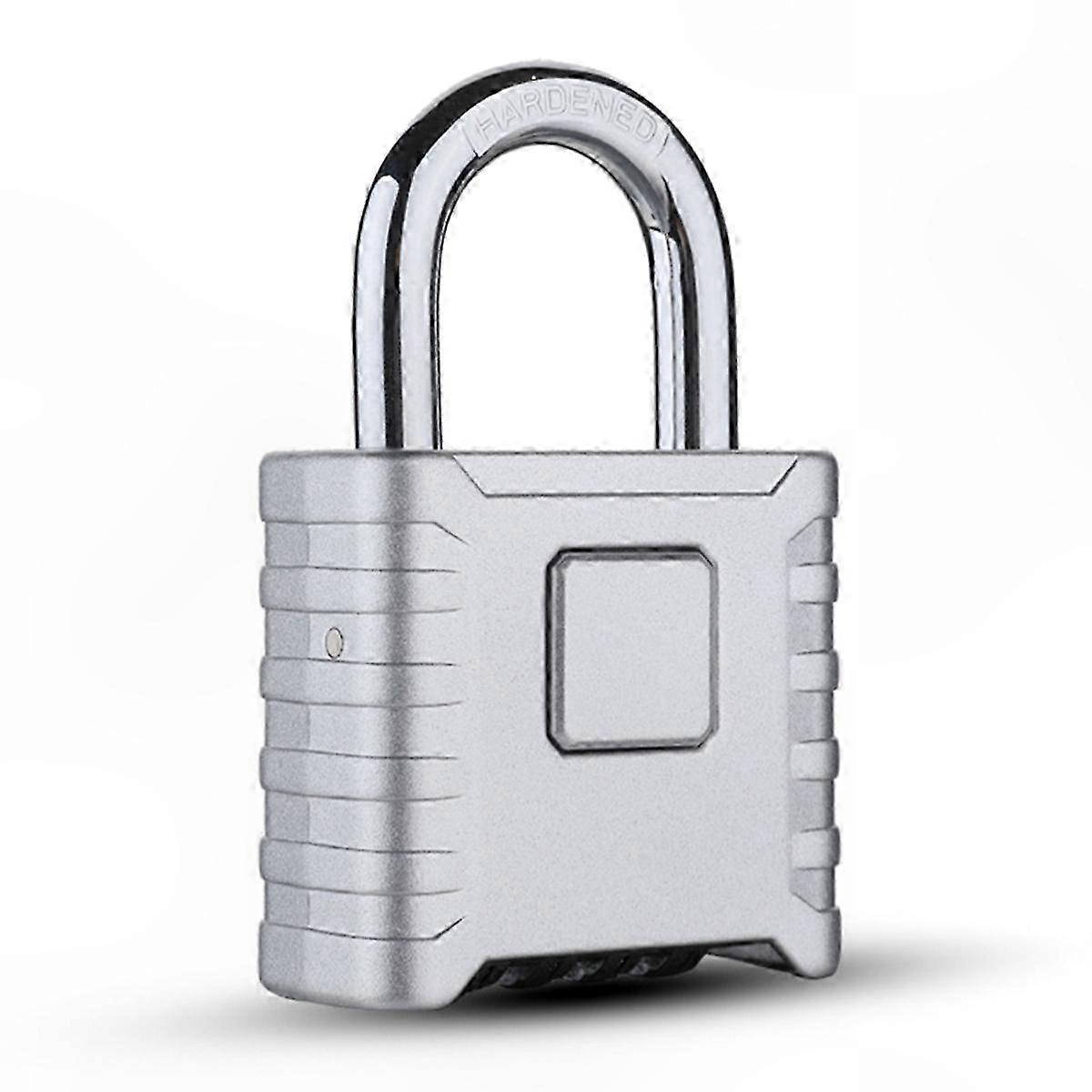 Silver Combination Padlock for Lockers, Mechanical Security Lock with Resettable Code