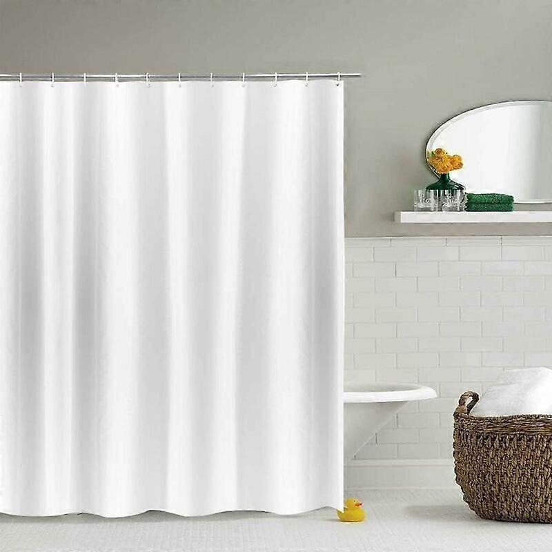 Extra Long Shower Curtain White Bathroom Curtain, Wide Polyester Anti-Mold