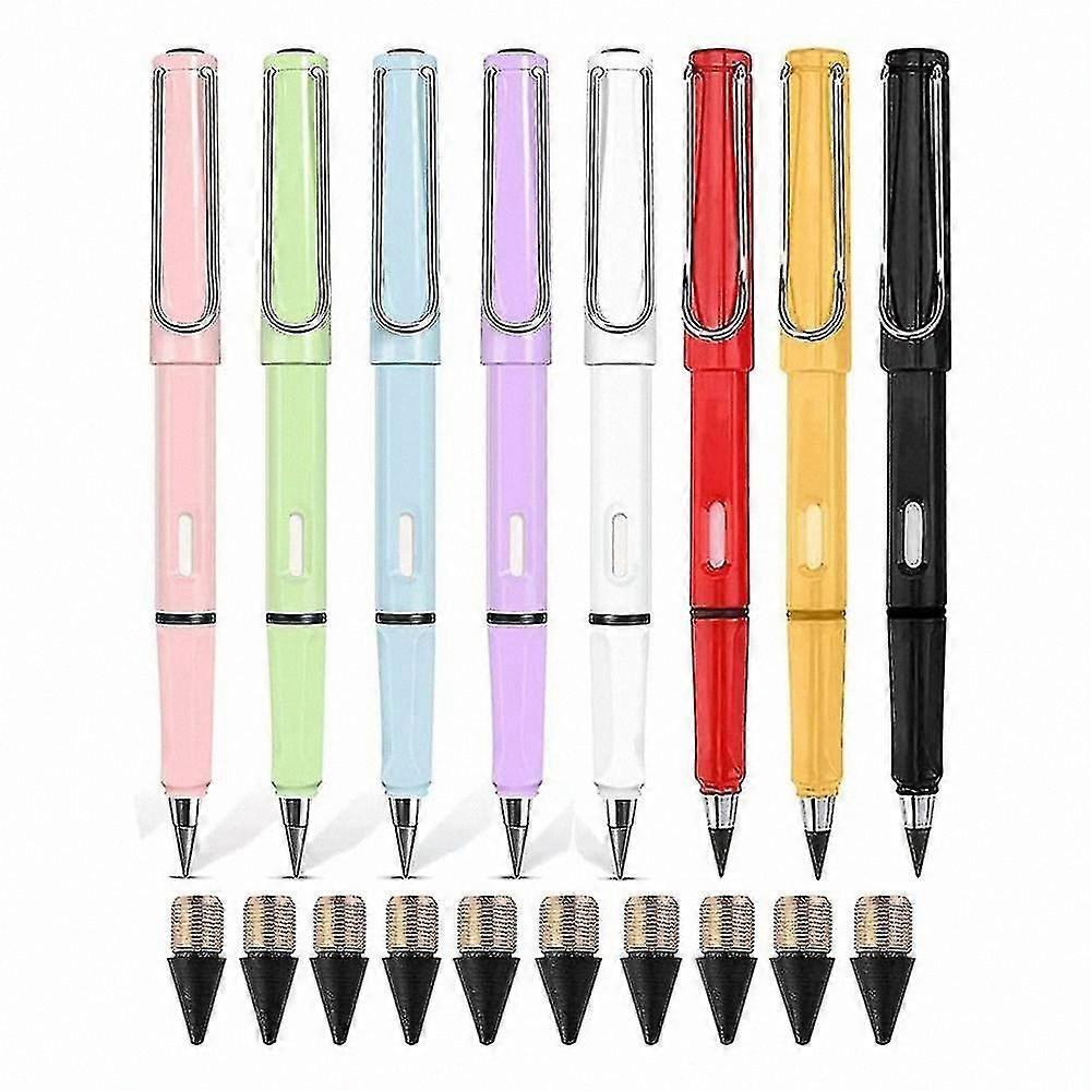8-Pack Replaceable Head Pencils Reusable and Erasable Writing Tool Portable Everlasting Design