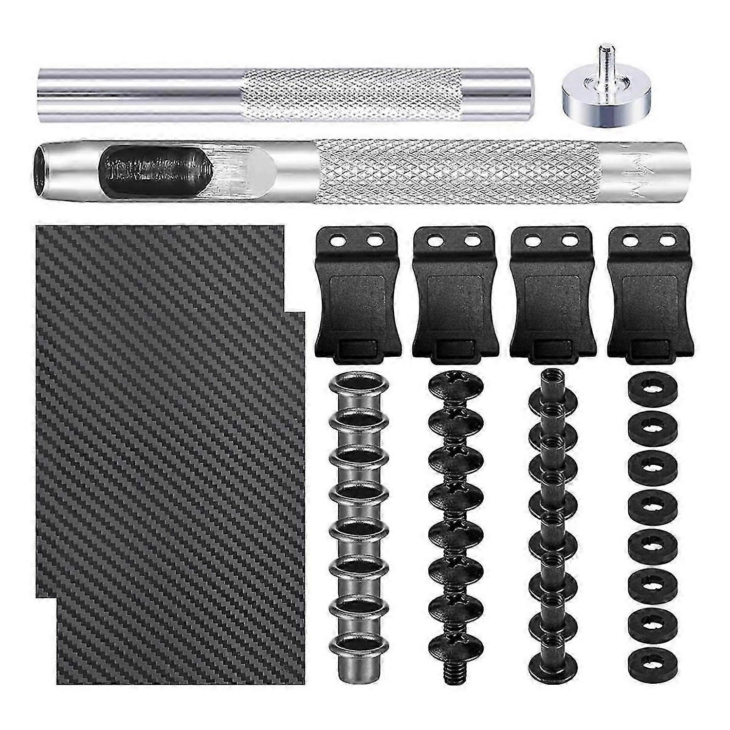 DIY Making Kit - Leather Crafting Tools with Clips,Eyelet Hand Setter, Screws,Fasteners and Washers - Ideal for Crafting