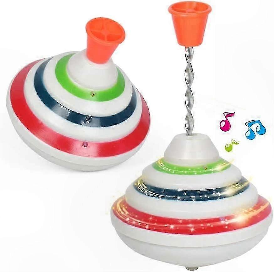 Colorful Musical Gyro Toy with Manual Press and Spin Function for Kids