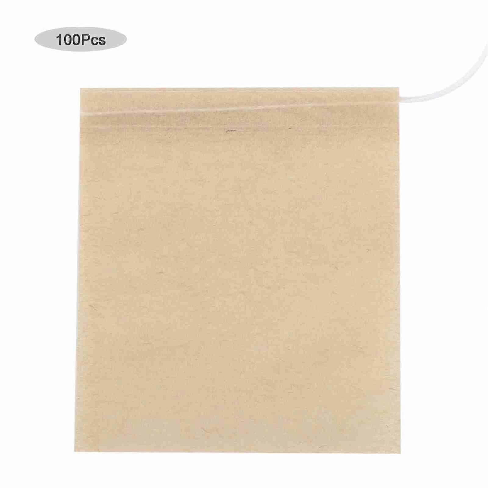 100pcs Disposable Empty Tea Bags Filter Infuser with Drawstring for Loose Leaf Tea  (L)