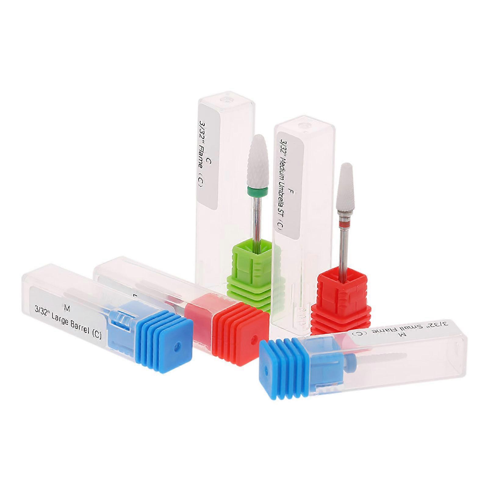 Ceramic Nail Drill Bits Set 7x6.5x1.5cm White for Manicure