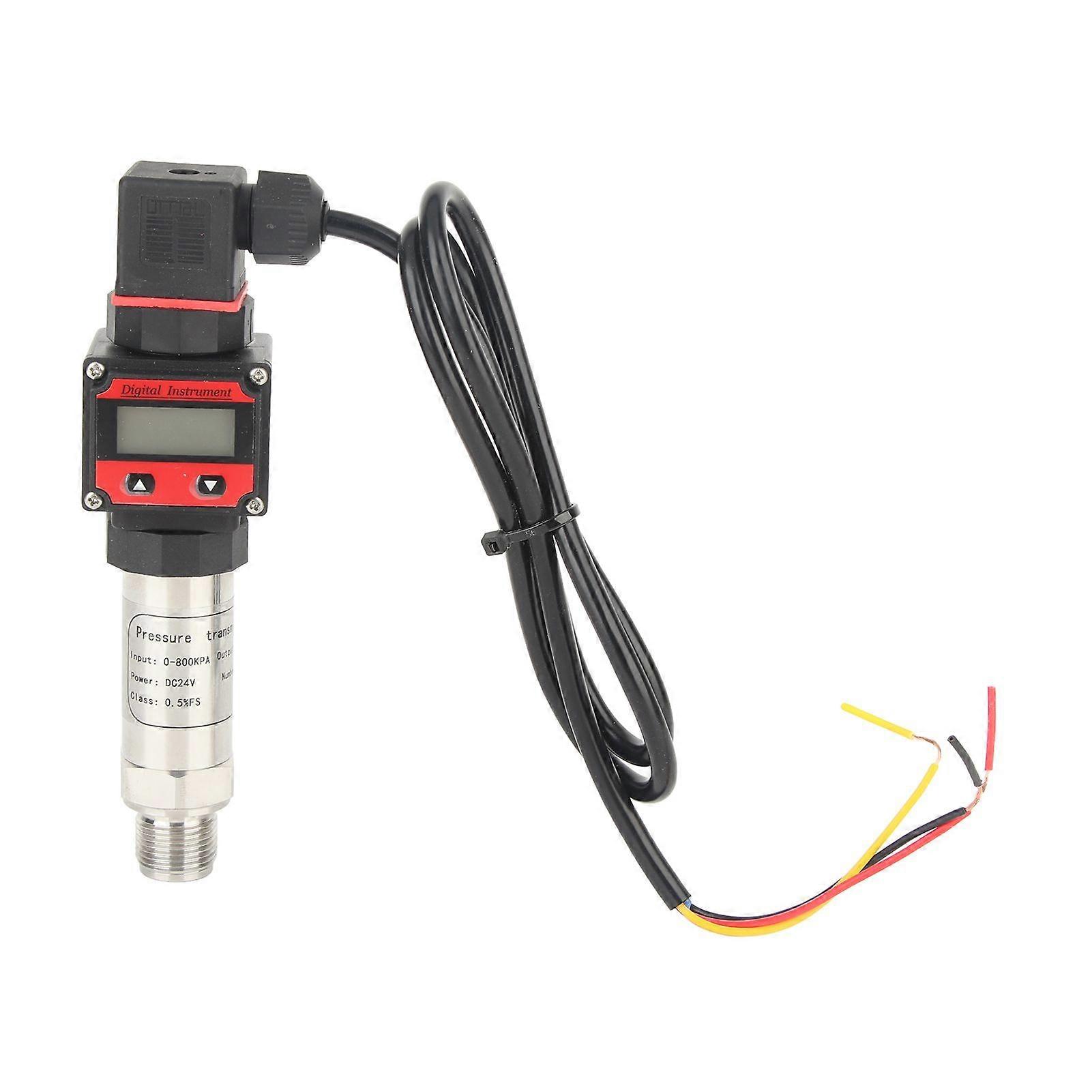 Pressure Sensor Aluminum Alloy Air Water Sender Digital Display LCD Transmitter 010V DC24V0-800Kpa