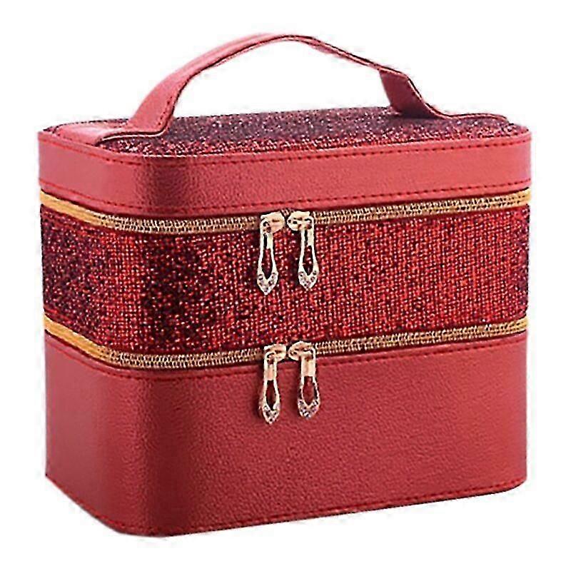 High Capacity Makeup Organizer Box, Leather