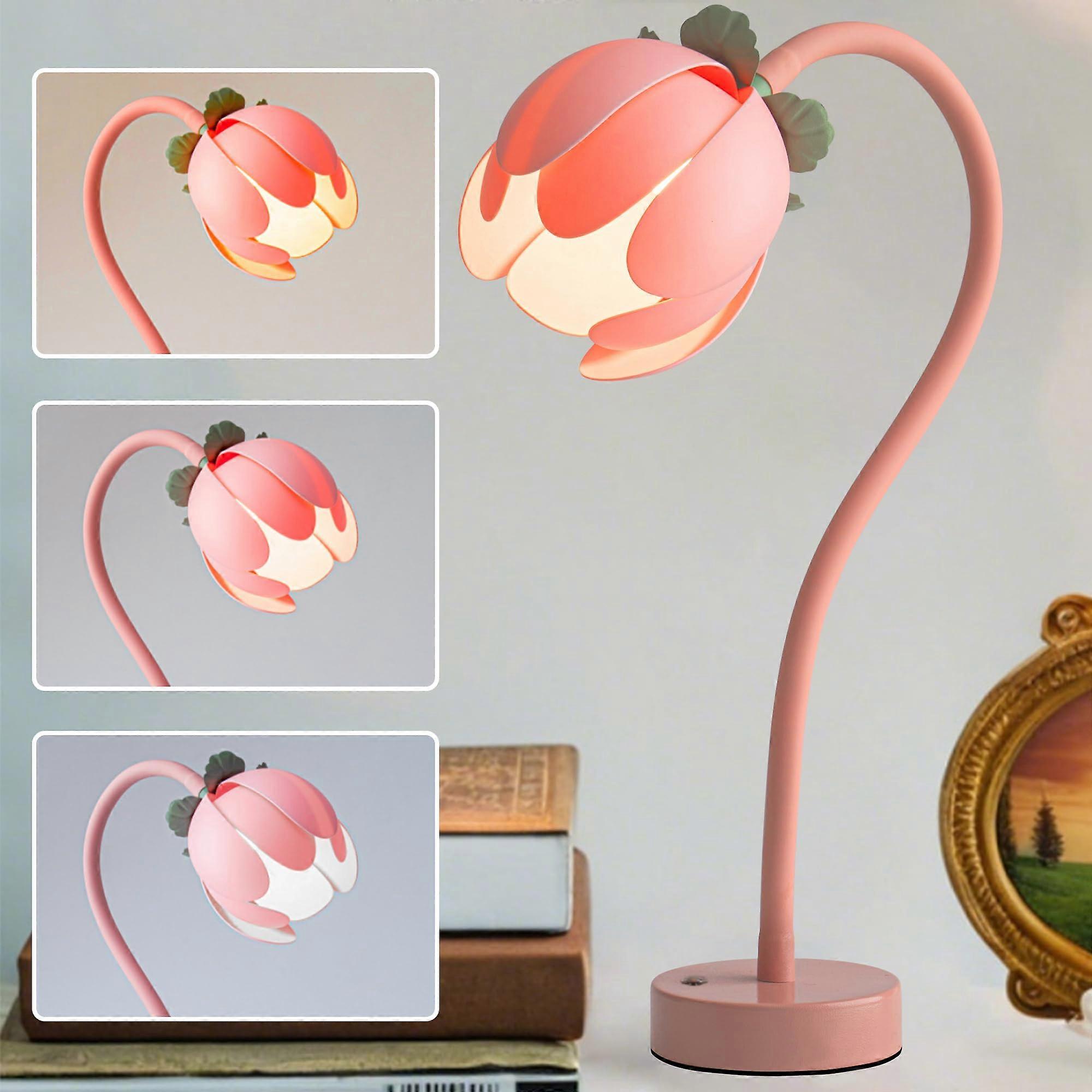 Cordless Table Lamp Rechargeable Desk Lamp With Touch Control And 3 Colour Stepless Dimming Pink Bedside For Bedroom