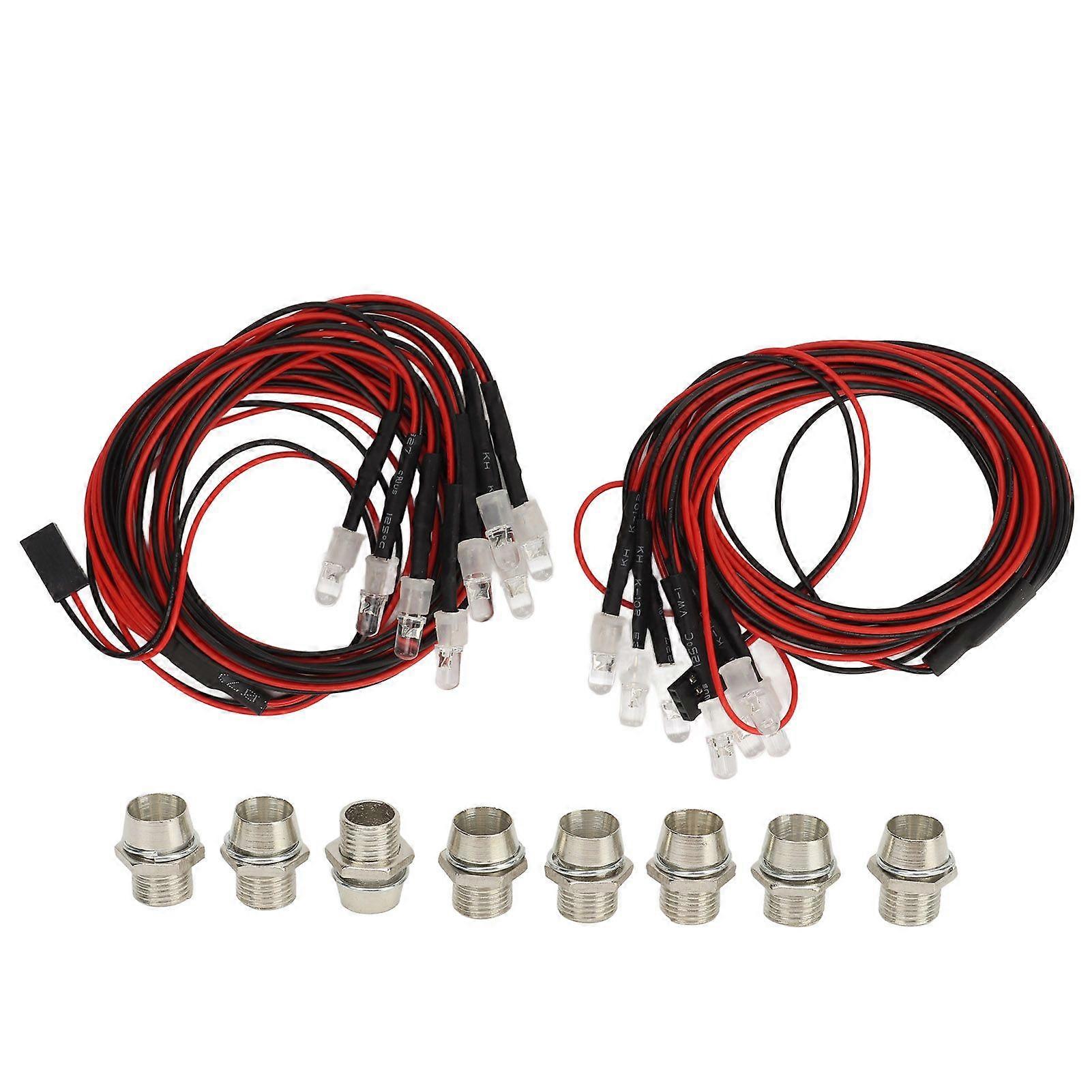 2PCS RC Car Lights Set Universal 5mm 8 LED RC Lighting Kit Headlights Taillight LEDs Accessories for Traxxas