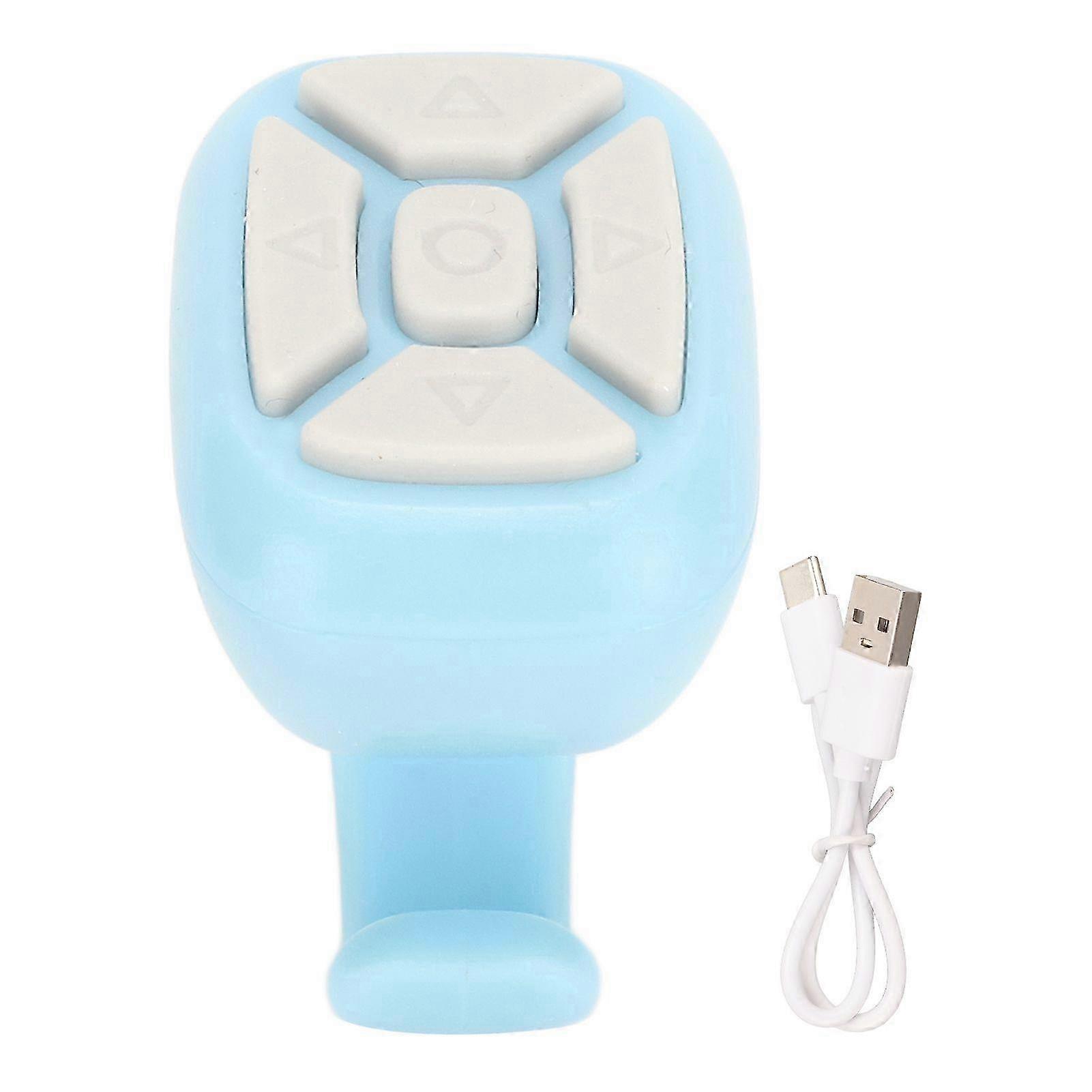 Phone Remote Shutter, Multifunctional BT Ring for Smartphone Tablet - Page Turning, Shooting, Volume Adjust Blue
