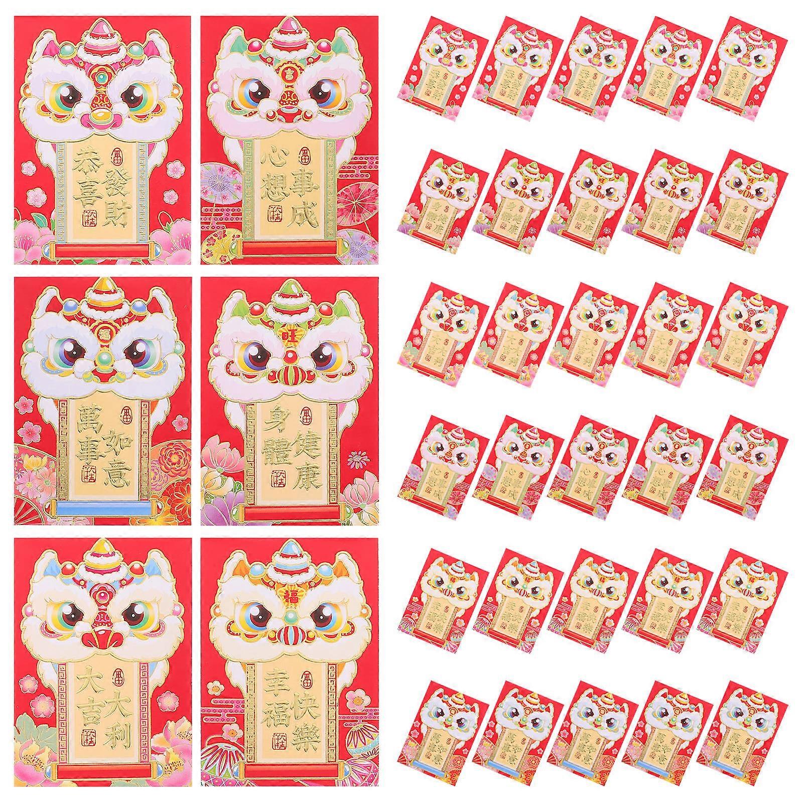 New Year Money Pouch Traditional Red Packet for New Year 144Pcs