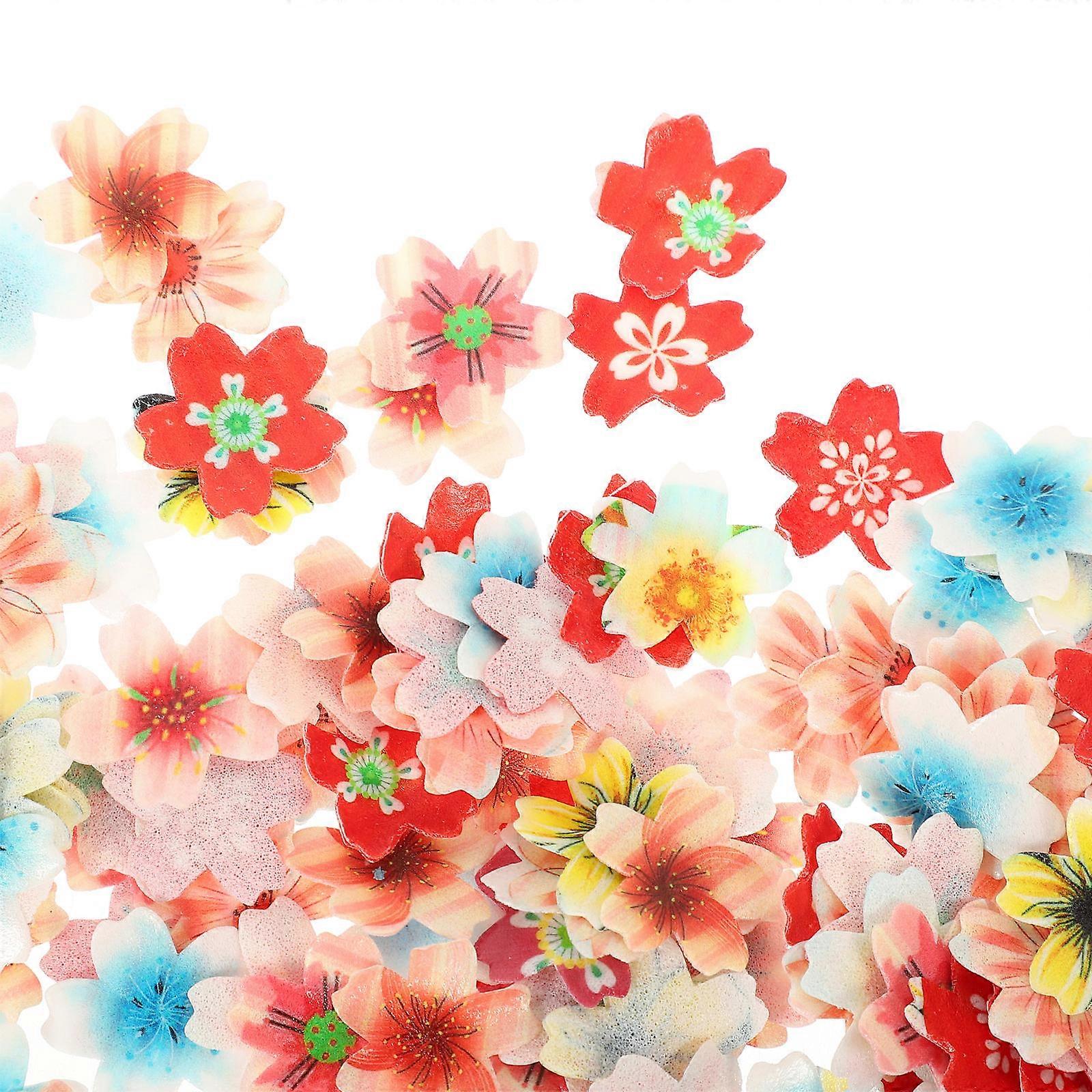 Flower Cupcake Topper Cake Making Decor Cakes Assorted Color Rice Paper for 440 Pcs