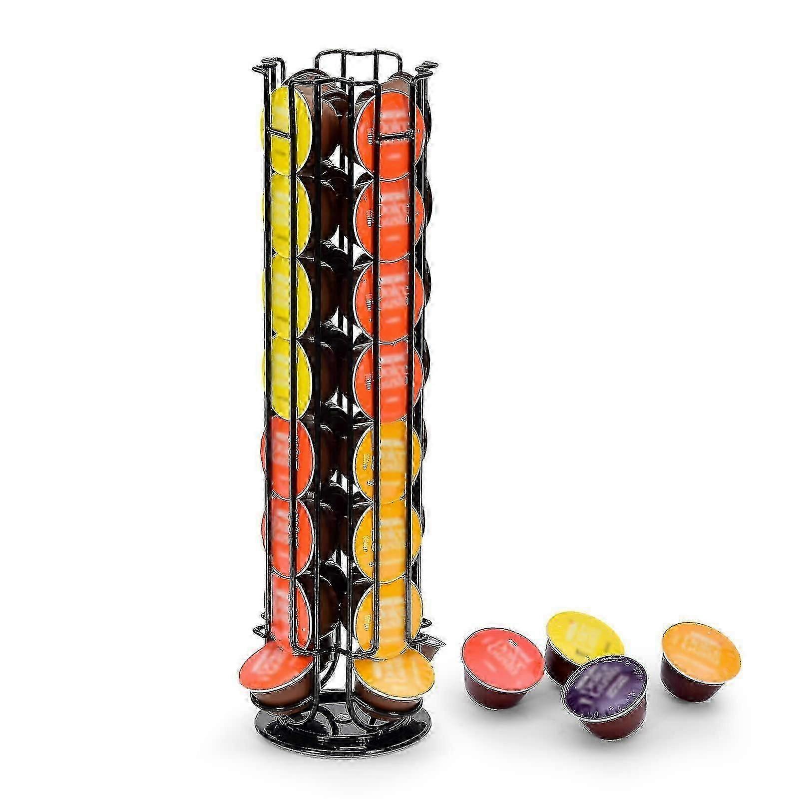 Capsule Holder For 32 Dolce Gusto Capsules, Holder For Storing Coffee Capsules, Non-slip Base, Rotatable, Black-2025