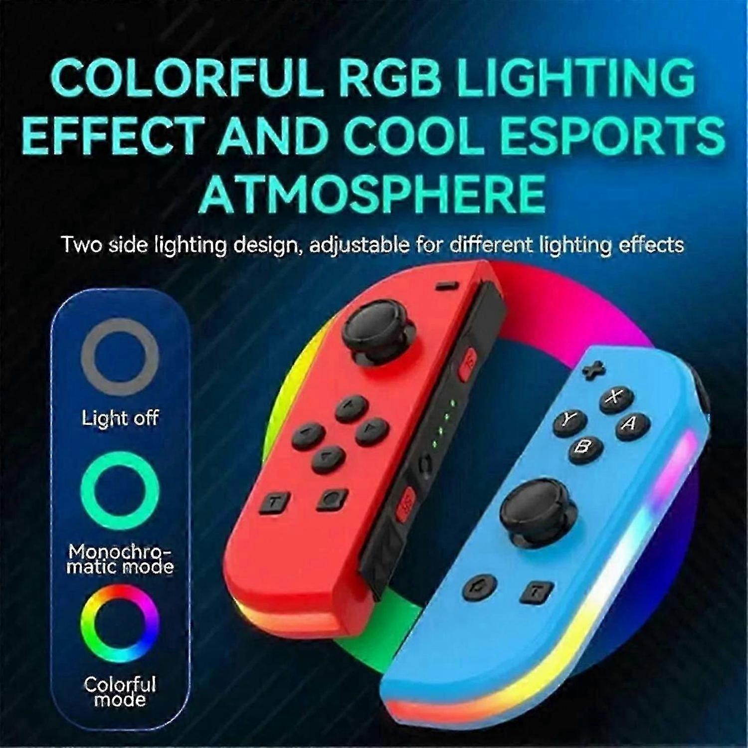 2PCS Joypad Controller (L/R) for Switch, Wireless Joypad Replacement for Switch Controller Dual Vibration/RGB Light-B