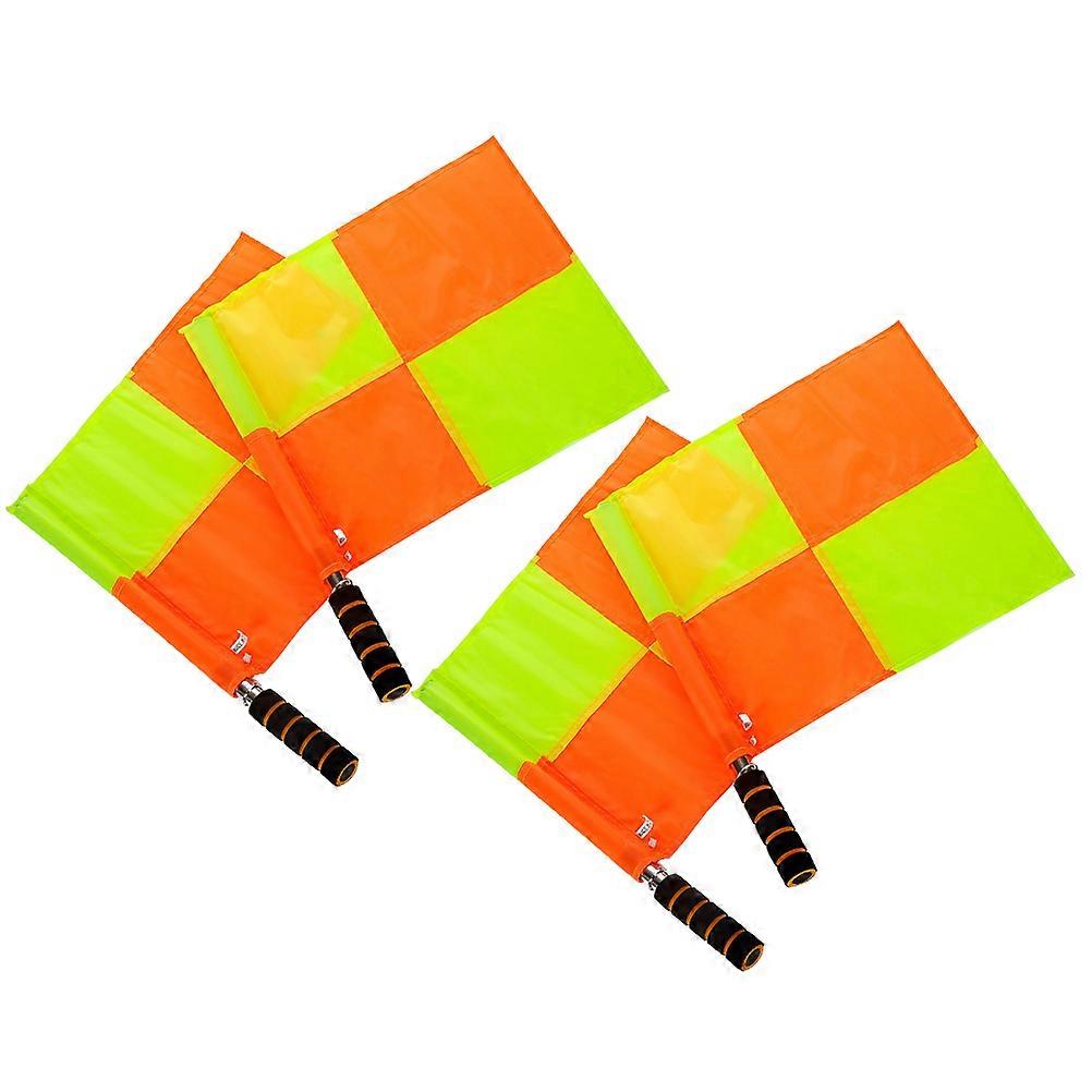 Hand Signal Match Flag Referee Flag for 4Pcs High Visibility Flags