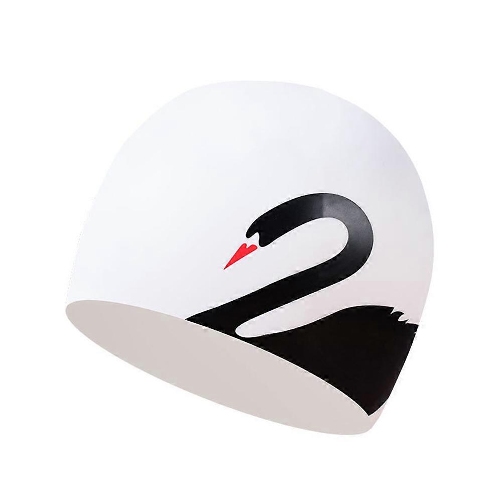 Swimming Hat Silicone Waterproof Elastic Swim Cap White for Swim
