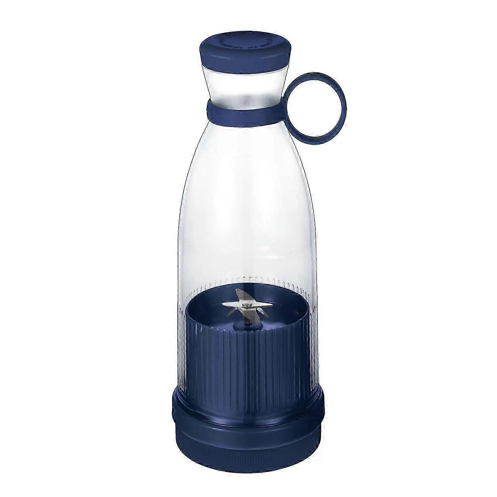 Portable Electric Fruit Juicer Smoothie Blender Usb Rechargeable Travel Bottle--Blue