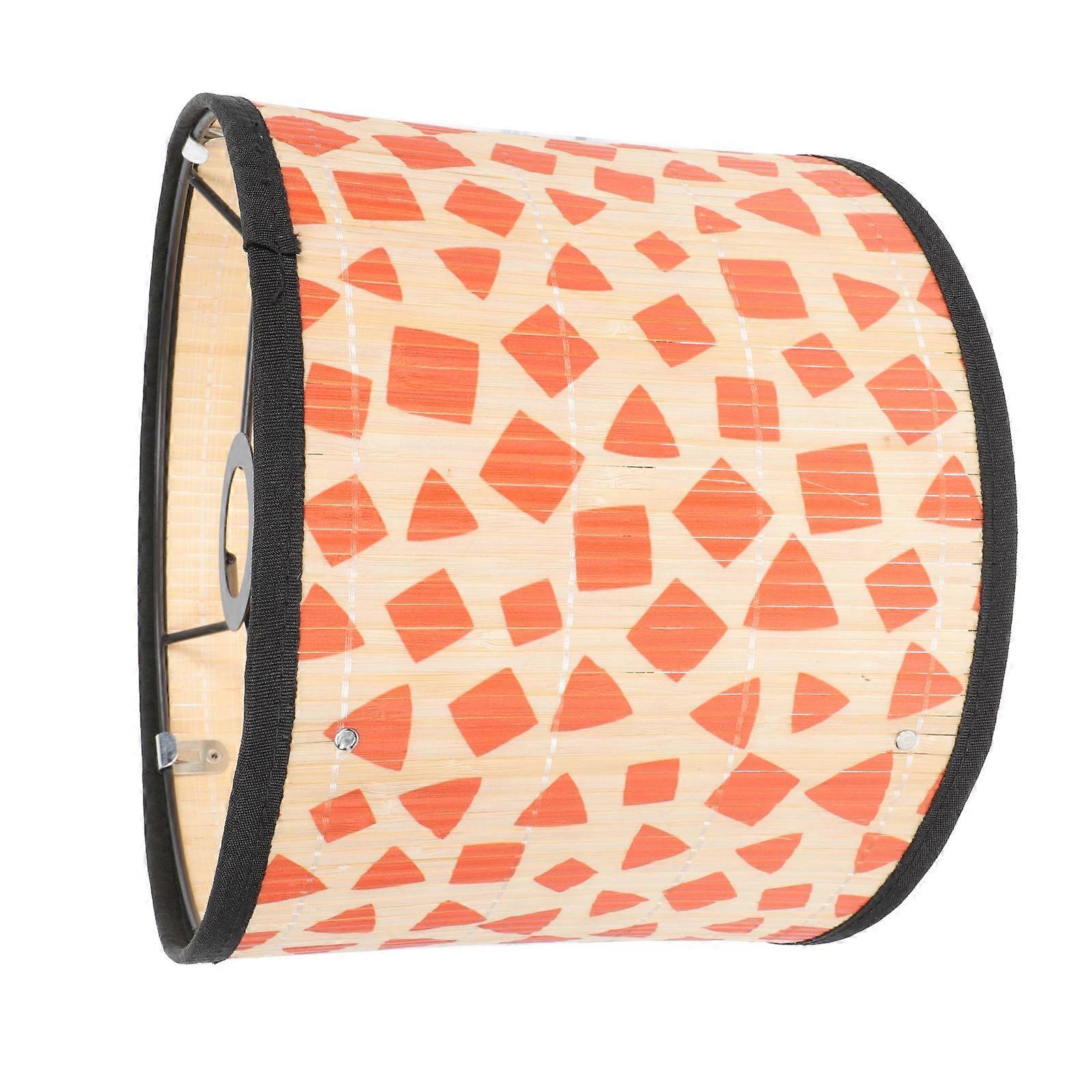 Home Lampshade Vintage Printed Ceiling Light Cover Square Bamboo Metal Protect Lamp From Dust 1Set