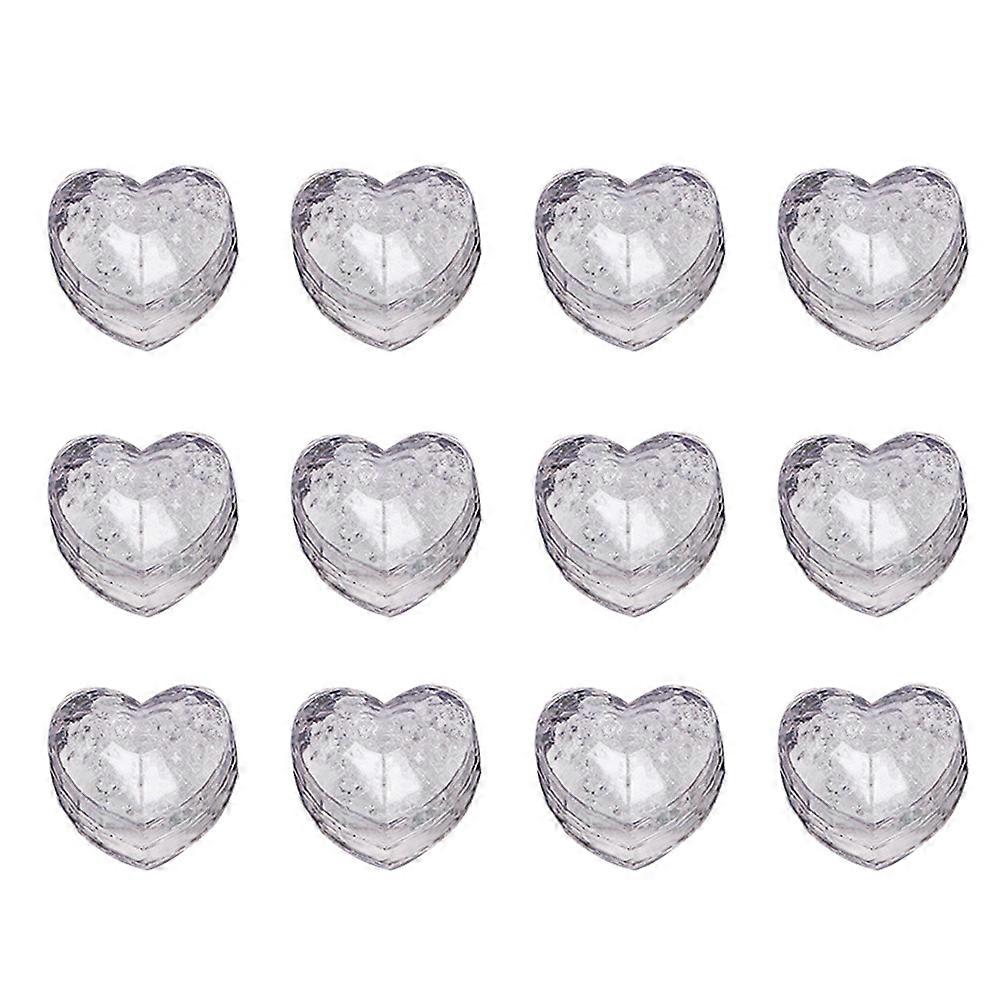 Heart Shape LED Ice Cube Decorations for Party Supplies 24Pcs Green