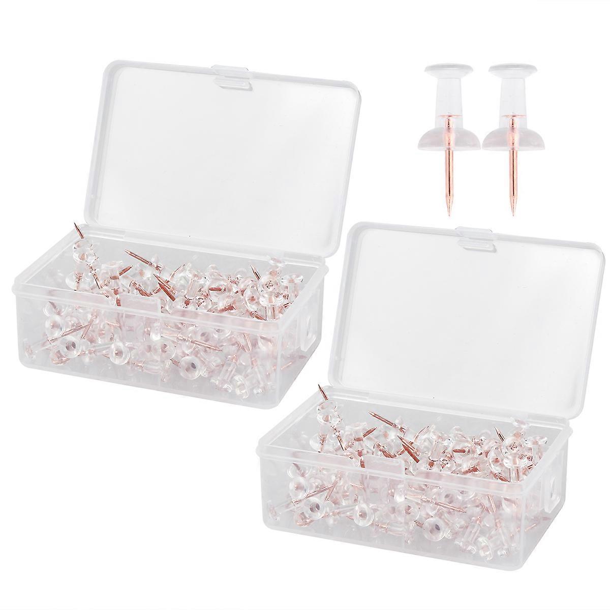 Pushpins Transparent Map Pins for Home and Office Use 6 Boxes 200Pcs
