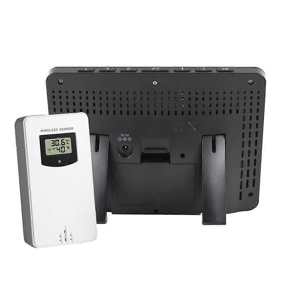 Digital Weather Alarm Clock Colour Screen Indoor Thermometer 2Sets