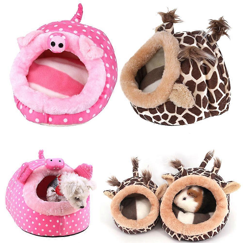 Comfortable Sleeping Nest Cushion For Small Animals Including Mice Rats And Squirrels Size S Pink Pig Design Suitable For Couch And Car 1Pack