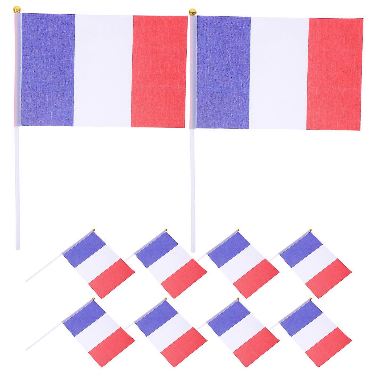 French Flag Small Hand Waving Flag for Office Decor 75Pcs Set