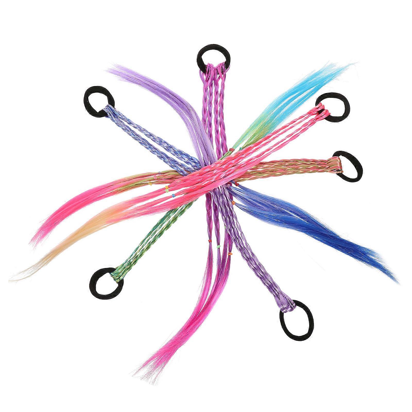 Multi Colored Braided Ponytail Extension for Girls 24Pcs Set