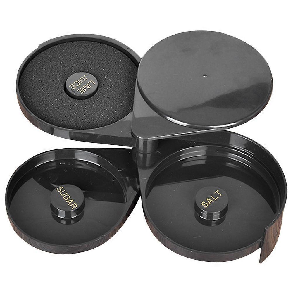 Compact 3-Tier Cocktail Seasoning Box For Bar Accessories, Black Sugar Salt Storage For Bartender Use, 2Pcs