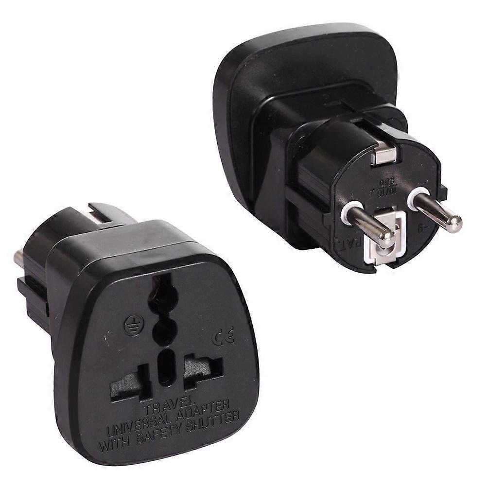 Plug Adapter F Travel Adapter for Charging Pack of 2