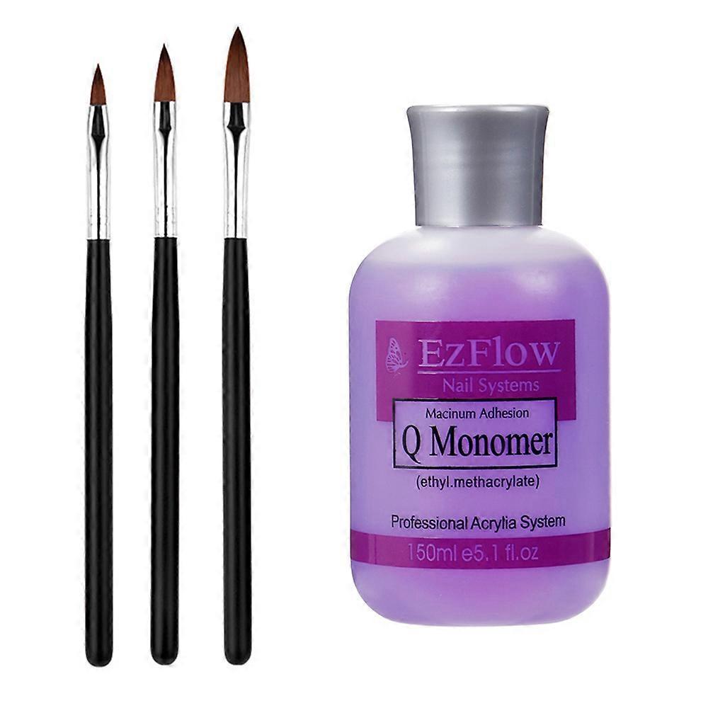 150ML Monomer Acrylic Nail Liquid 4 oz - Professional Acrylic Nail Liquid Monomer for Acrylic Powder Extension+Acrylic Pen Brush