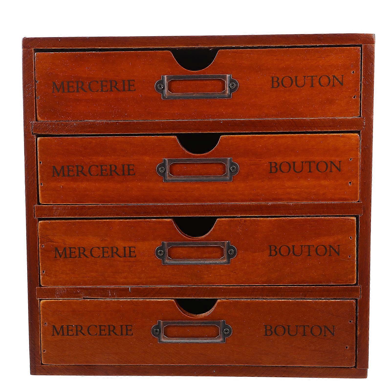Cosmetic Storage Box 2Pcs Wooden Tabletop Container Suitable For Dressing Table And Office Organizing Light Brown Color Square Shape