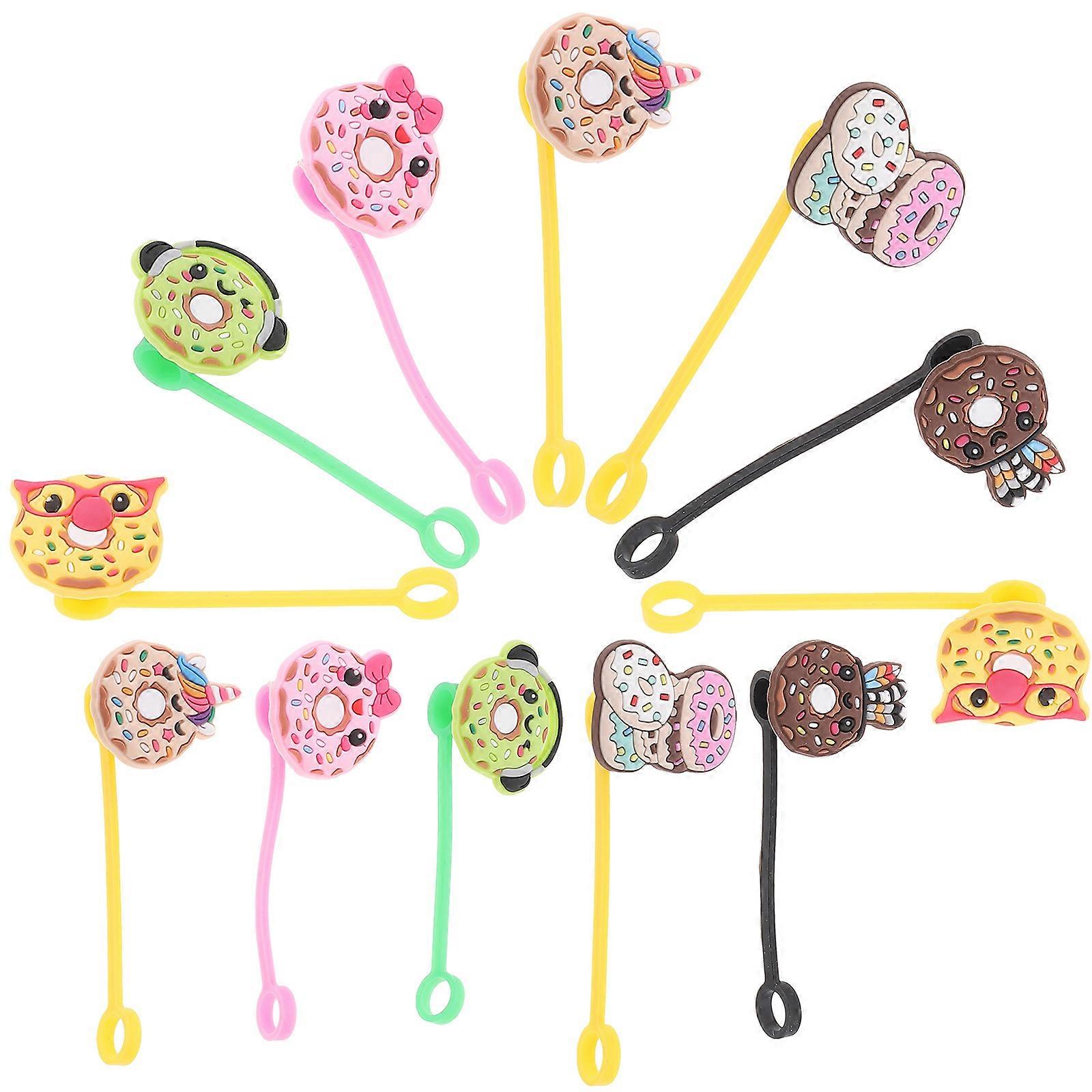 12Pcs Silicone Straw Covers Cap Assorted Color for Straw Use Protection