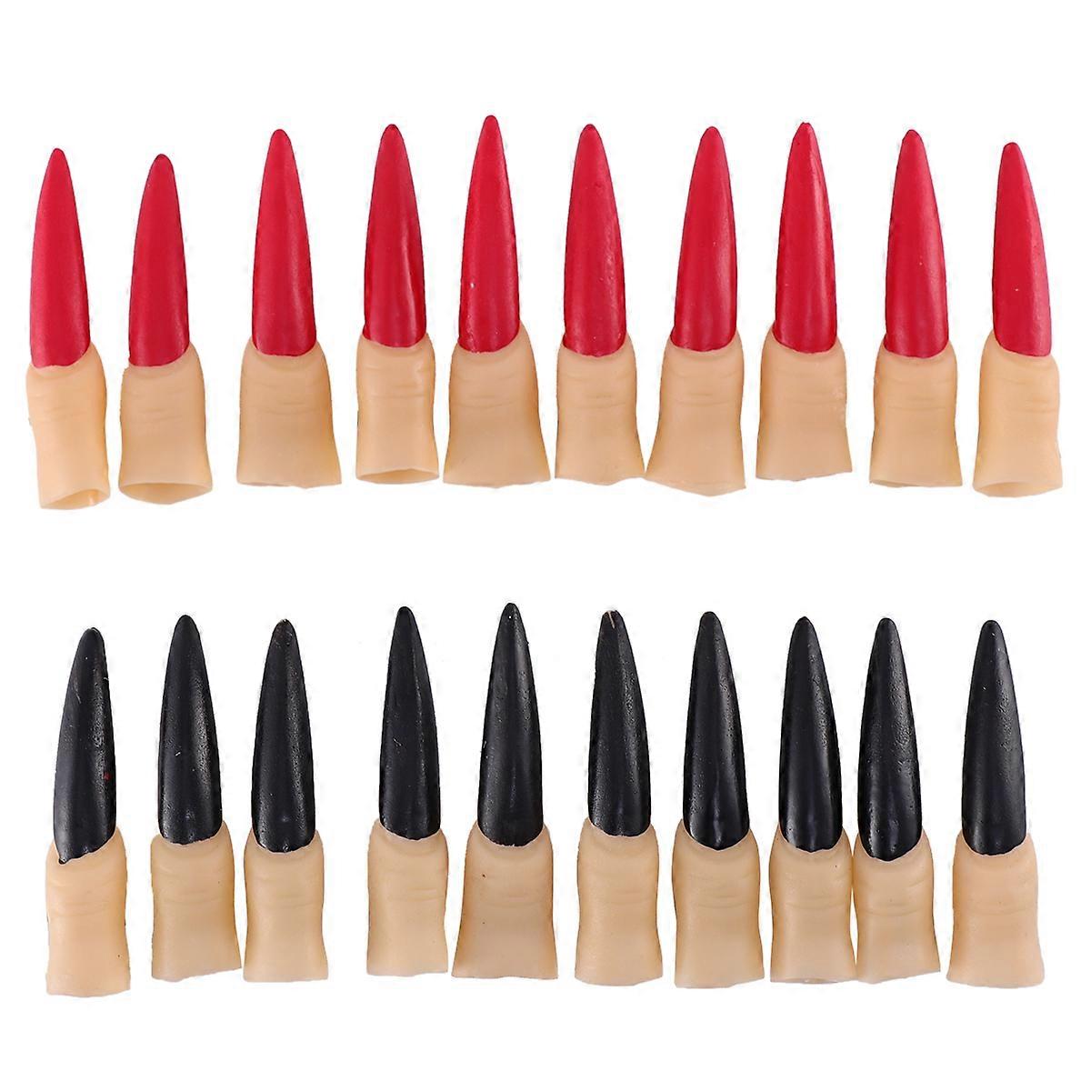 Halloween Nails Props Witch Nails for Decoration 40Pcs Red