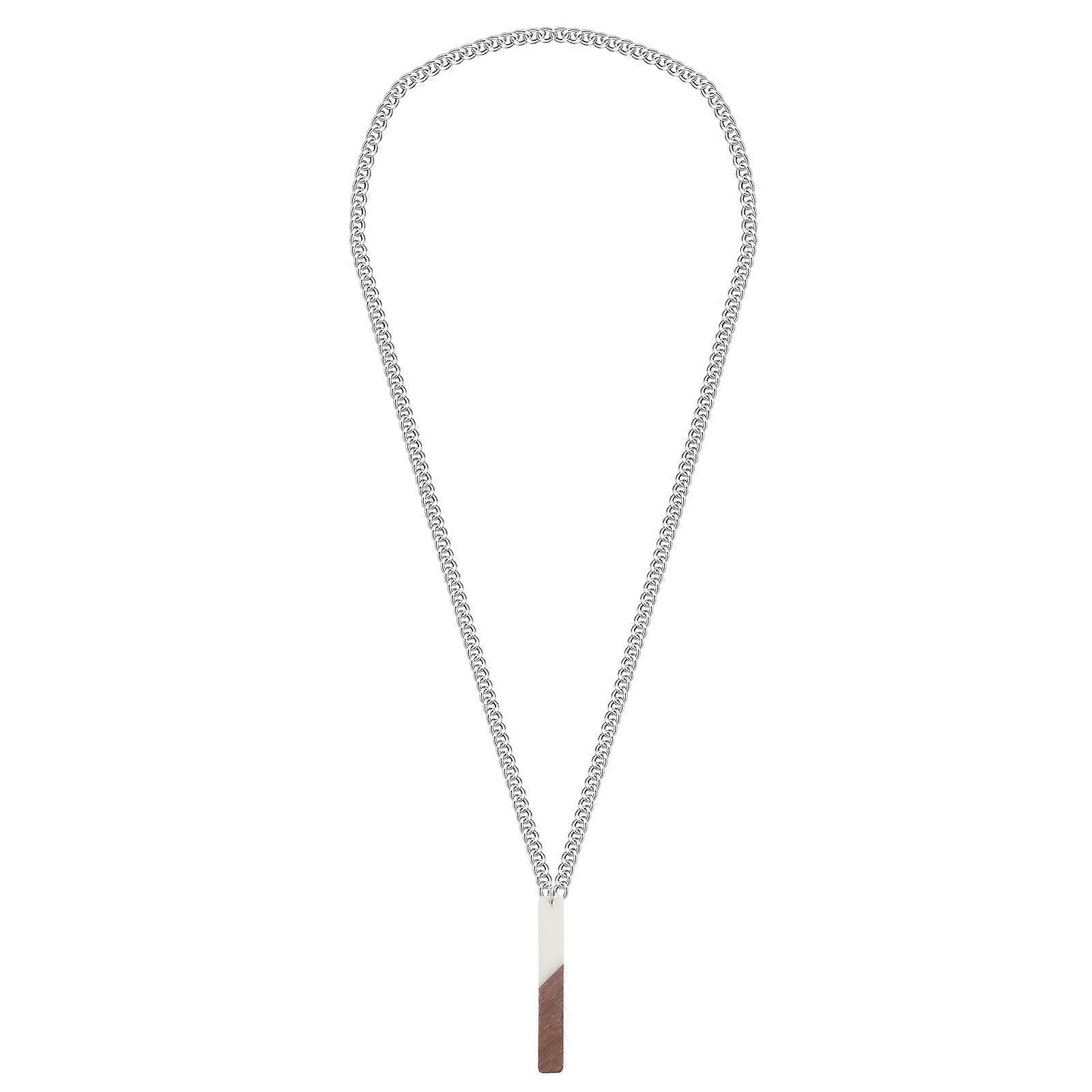 White Resin Rectangular Pendant Necklace for Decor 4Pcs Geometric Necklace Set