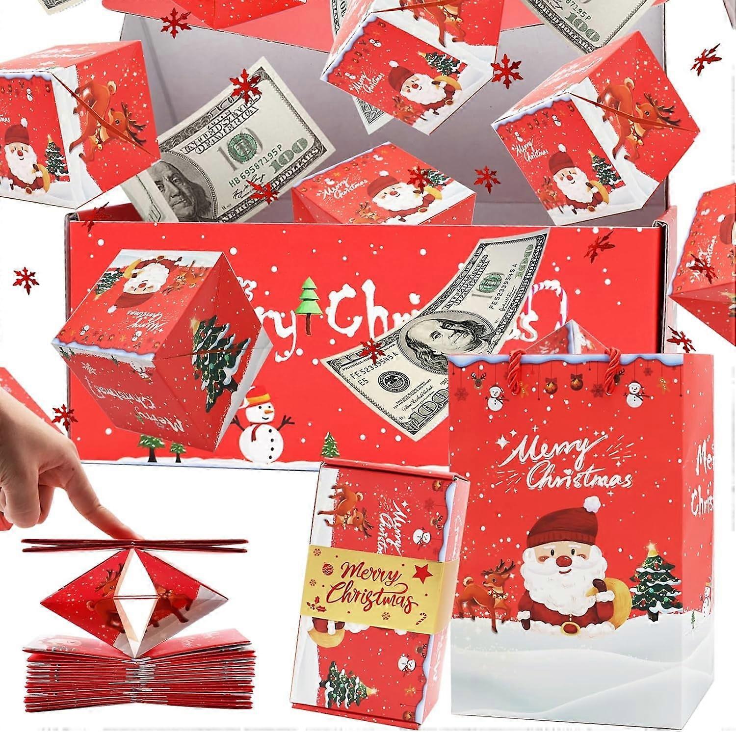 Christmas Surprise Money Box, 2024 New Folding Bouncing Red Envelope, Unique Pop-Up Explosion Gift for Lover, 20 Bounces