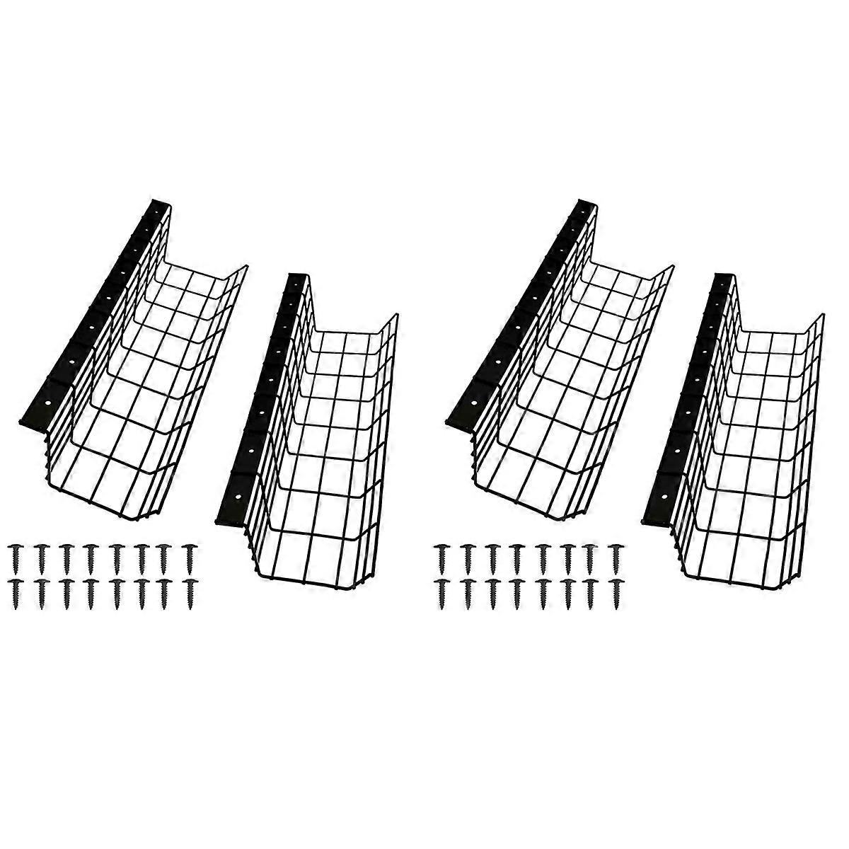 2Pcs Under Desk Cable Management Tray Metal Cable Tray to Hide Cables