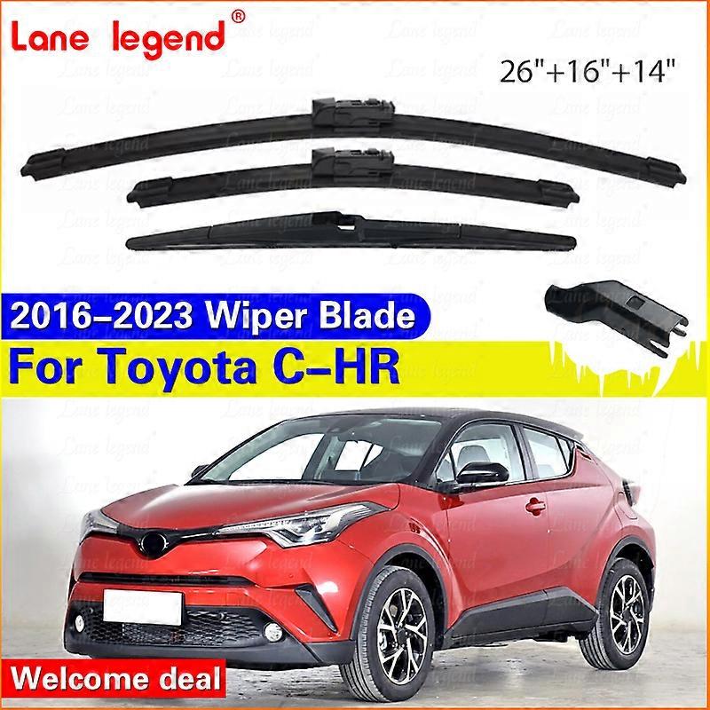Applies to Wiper LHD Front & Rear Wiper Blades Set For Toyota C-HR CHR 2016 - 2023 Windshield Windscreen Window Brushes 26"+16"+14"