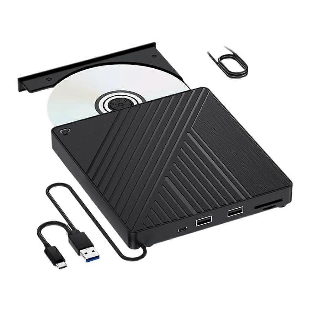 5 in 1 External Bluray Optical Drive DVD/CD Burner BD Reader with USB Ports SD/TF Card Reader for Laptop PC Desktop