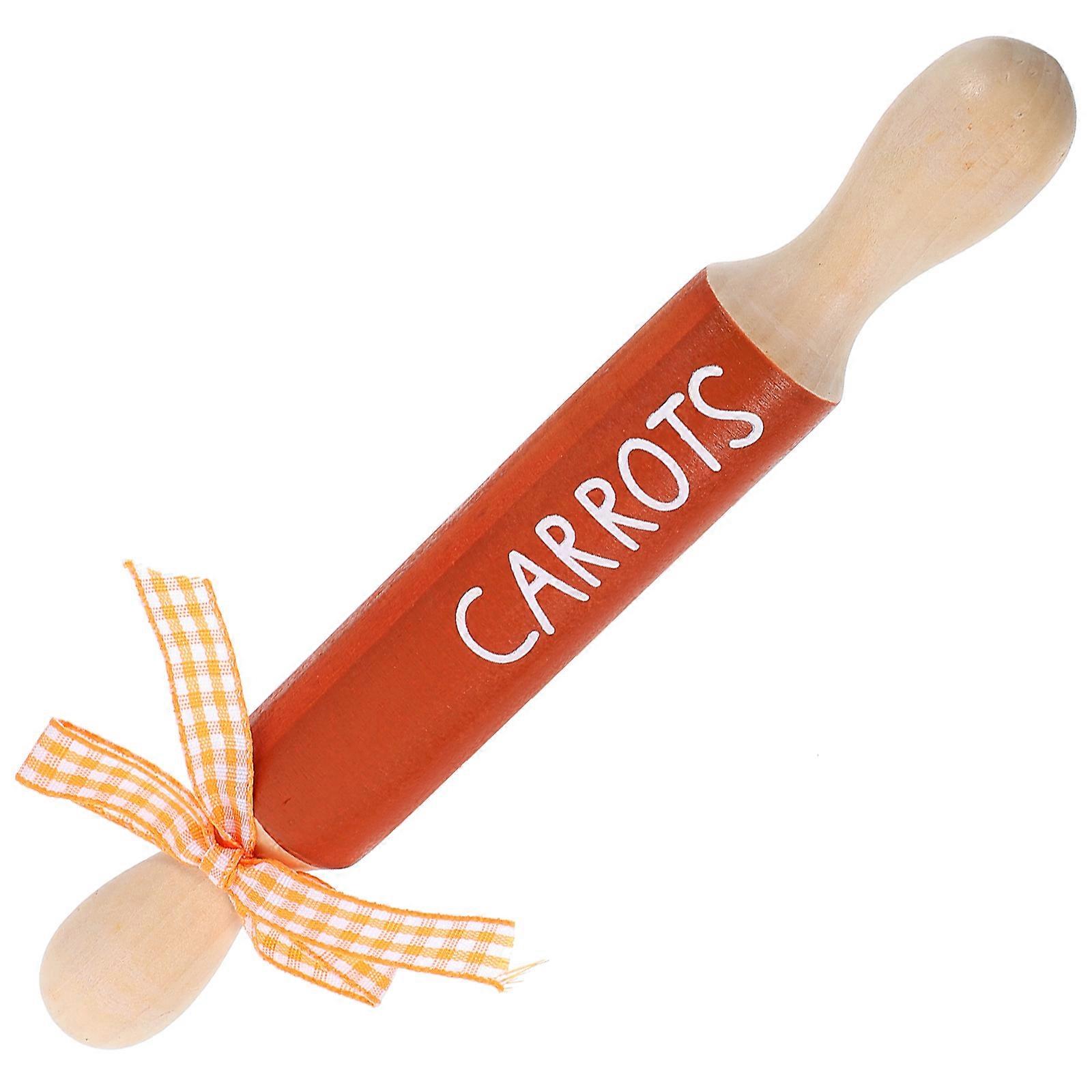 Wooden Easter Mini Rolling Pin for Tiered Tray Decor 2Pcs