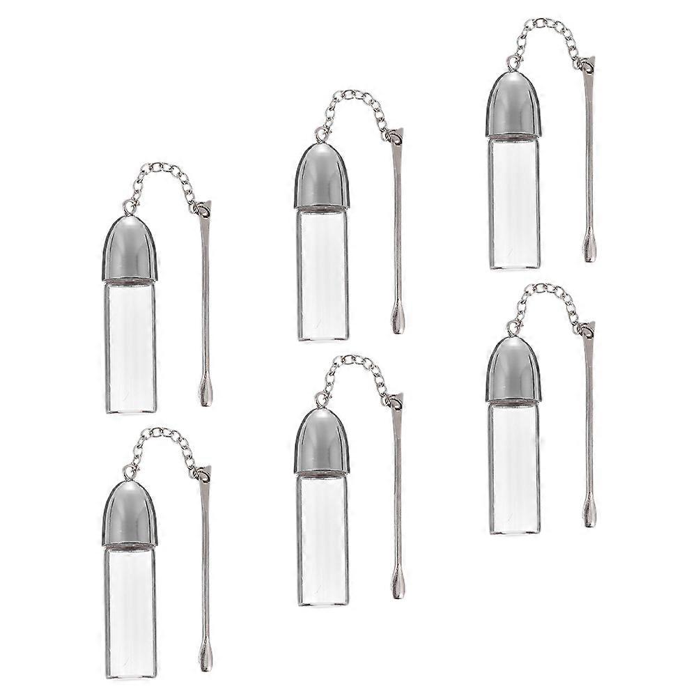 Glass Powder Bottle Portable Storage Jar for Pills 6Pcs Random Color