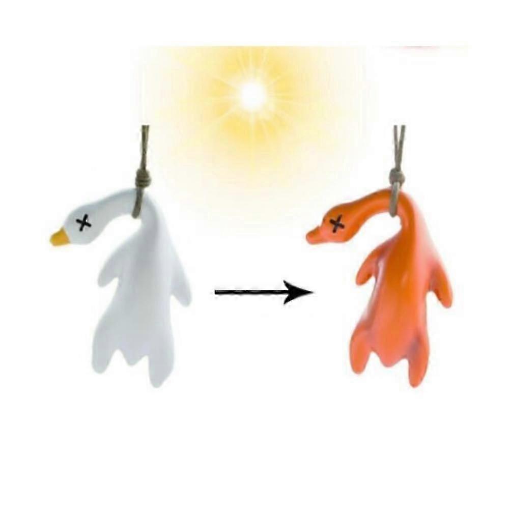 3pcs Car Color Changing Roast Duck Pendant, Cute UV Temperature Duck Reminder