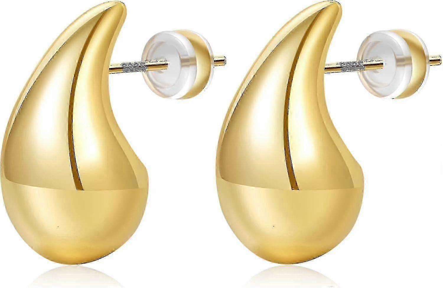 特大ボッテガイヤリングデュープ低アレルギー性チャンキーゴールドフーピアリング軽量ウォータードロップティアドロップイヤリングトレンディゴールドウォータードロップイヤリングウォム用