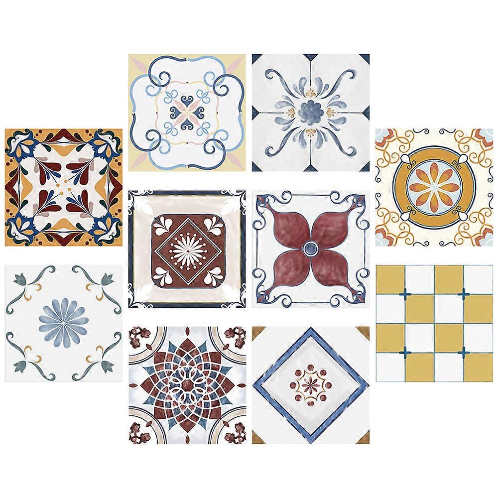 Removable Waterproof Tile Decal 30 Sheets Square Matte Surface Design For Kitchen Cabinet Decoration