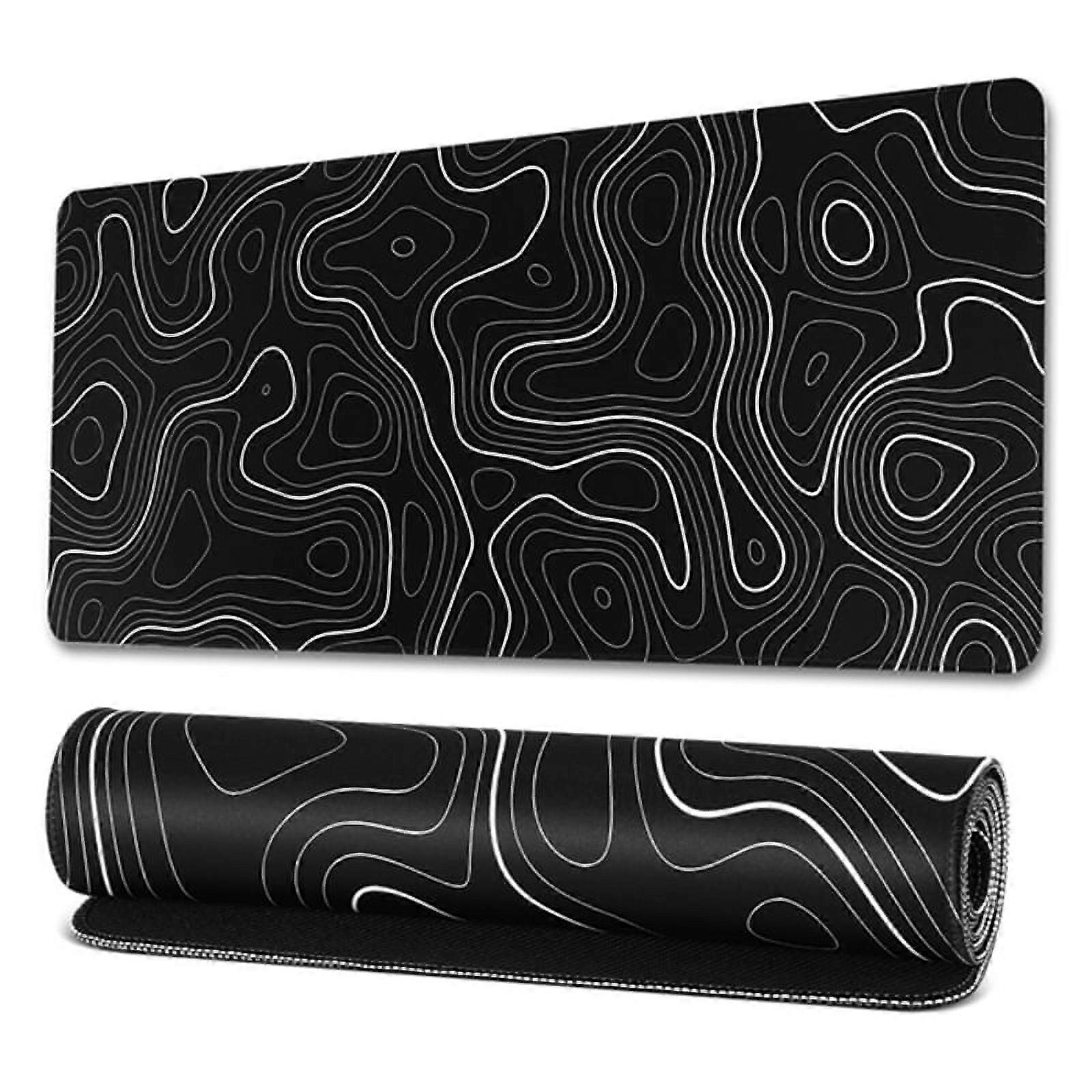 Topographic Contour Extended Big Mouse Pad Computer Keyboard Mouse Mat Mousepad with 3Mm Non- Base